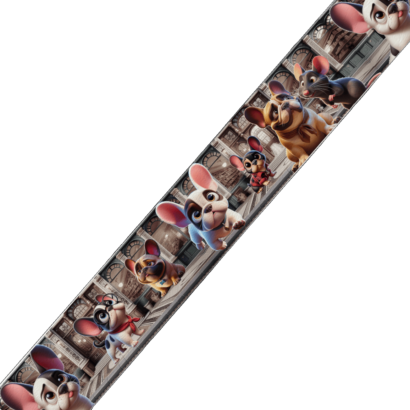 L'atelier du Fourmilier Promo Collier pour chien en BioThane® imprimé 38 mm – Chiens Cartoon 🐾