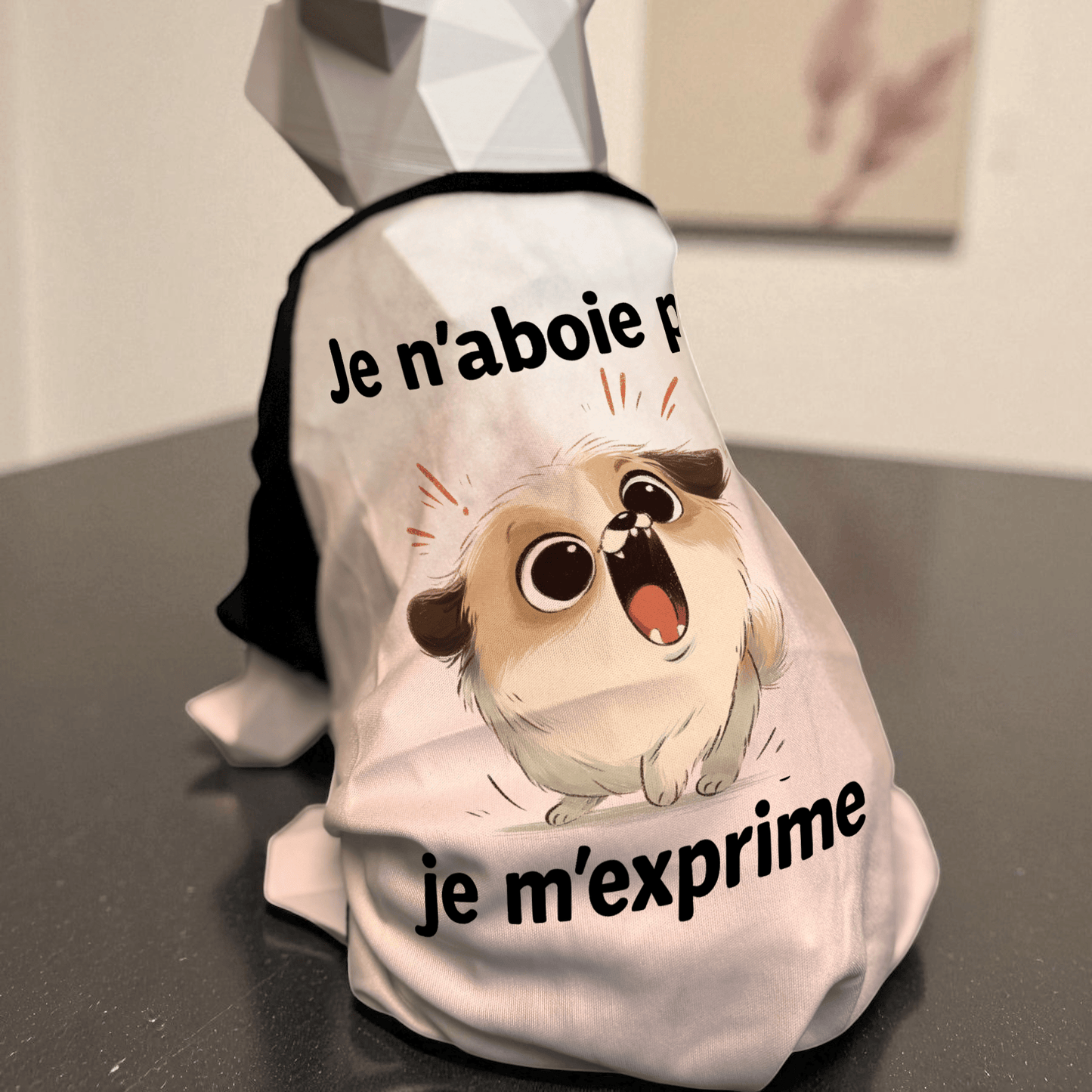 Atelier du Fourmilier tee-shirt T-shirt humoristique pour petit chien « Je n’aboie pas, je m’exprime »