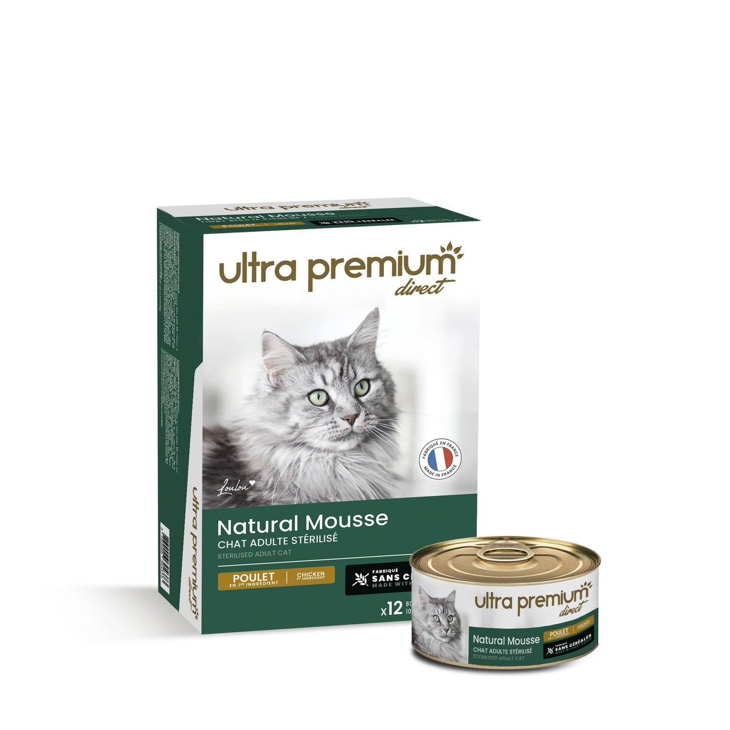 Ultrapremium Ultrapremium Boîtes de Mousse pour Chat Stérilisé Sans Céréales – Natural mousse poulet