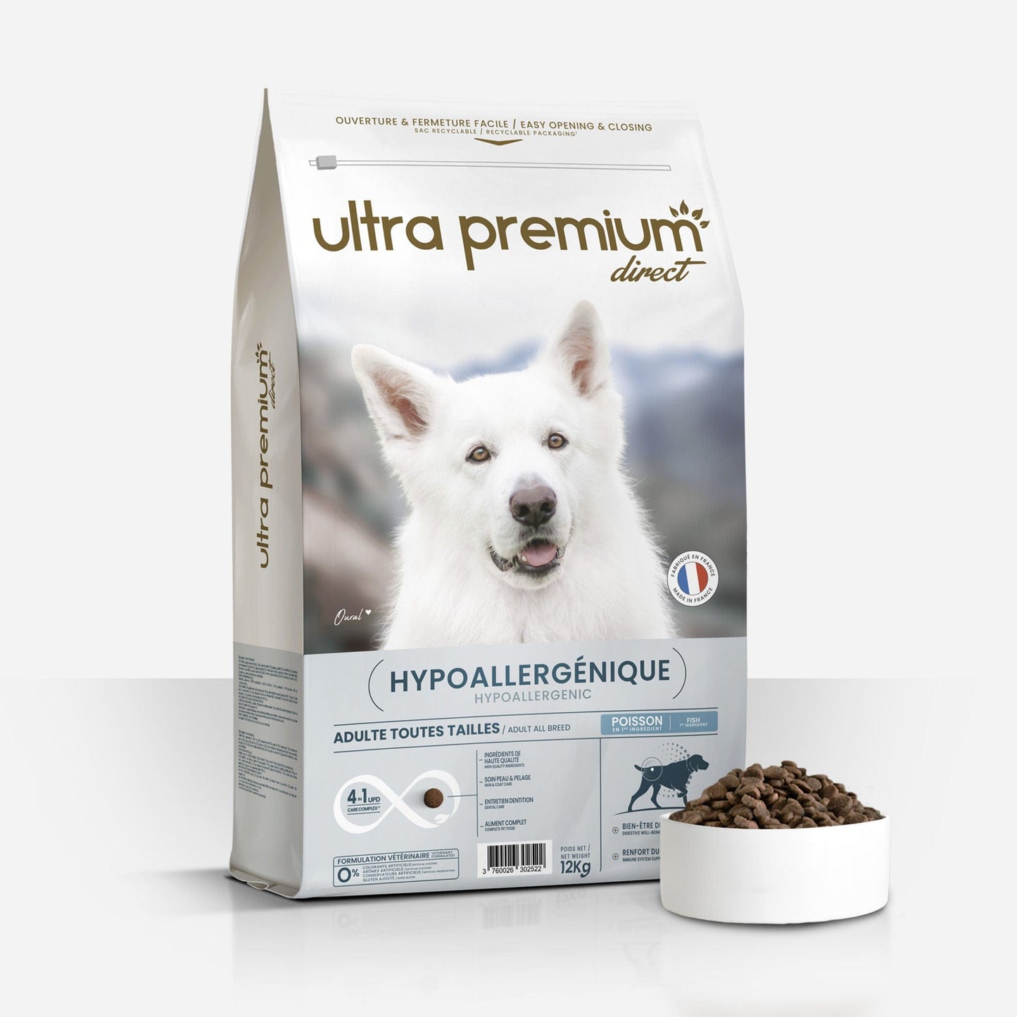 Ultrapremium Ultrapremium Croquettes Hypoallergéniques pour Chien au Poisson - Care