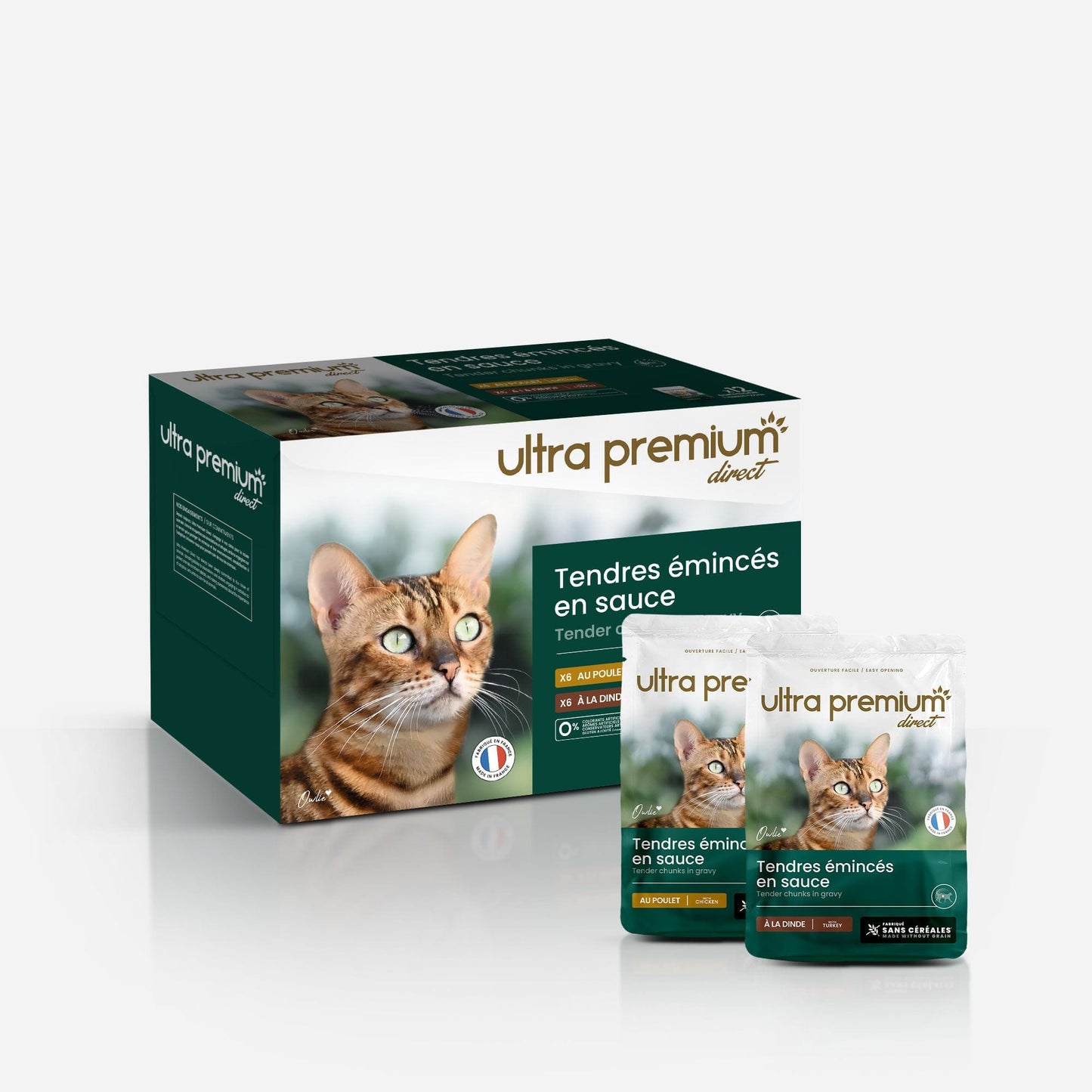 Ultrapremium Ultrapremium Sachets Fraîcheur pour Chat Sans Céréales - Tendres Emincés en Sauce Poulet / Dinde