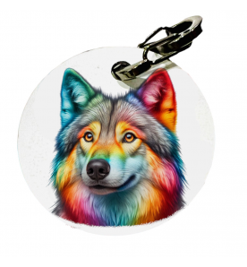 Médaille Colorfull Chien loup