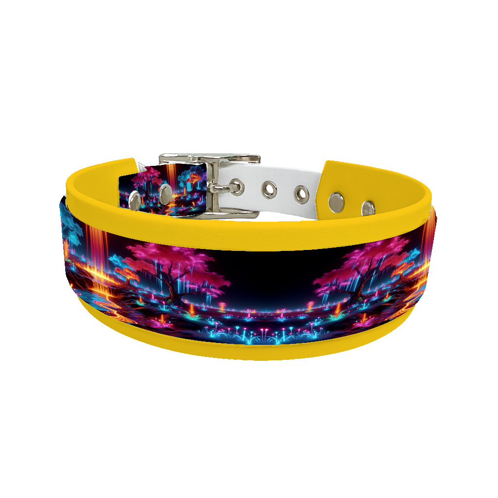 Collier double large pour chien en BioThane® imprimé – Collection paysage– 38/25 mm