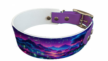 Collier bicolore large pour chien en BioThane® imprimé – Collection paysage– 38/25 mm