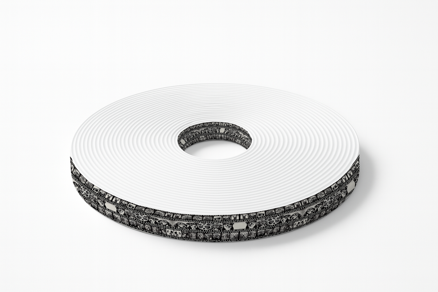 BioThane® imprimé – "Pellicule Canine Vintage" – Noir & Blanc