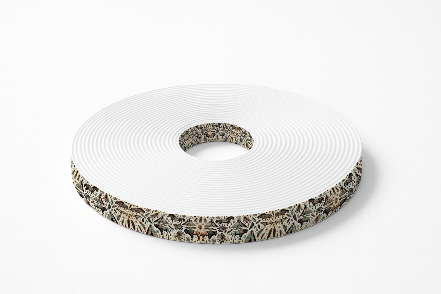 BioThane® imprimé motif Tribal Indien – chevaux, tipis et plumes