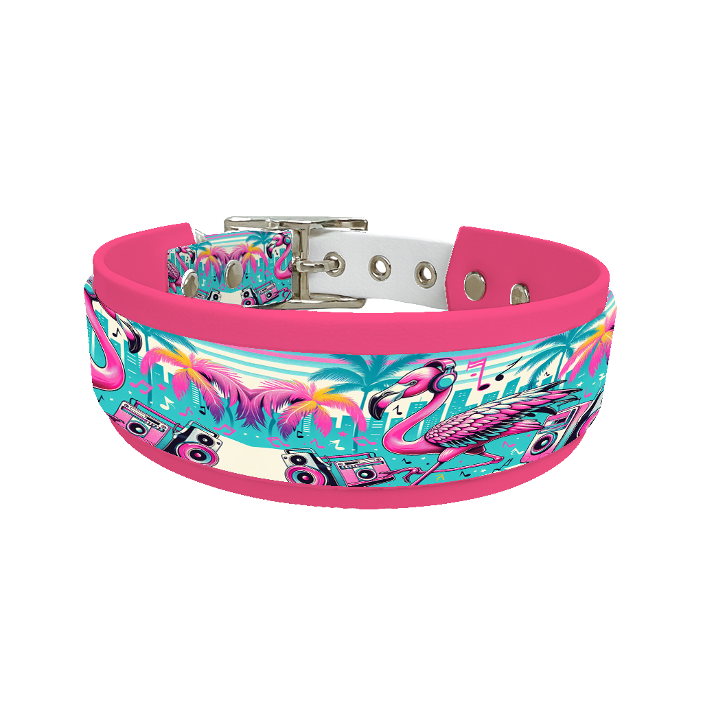 Collier double large pour chien en BioThane® imprimé – Collection pop art– 38/25 mm