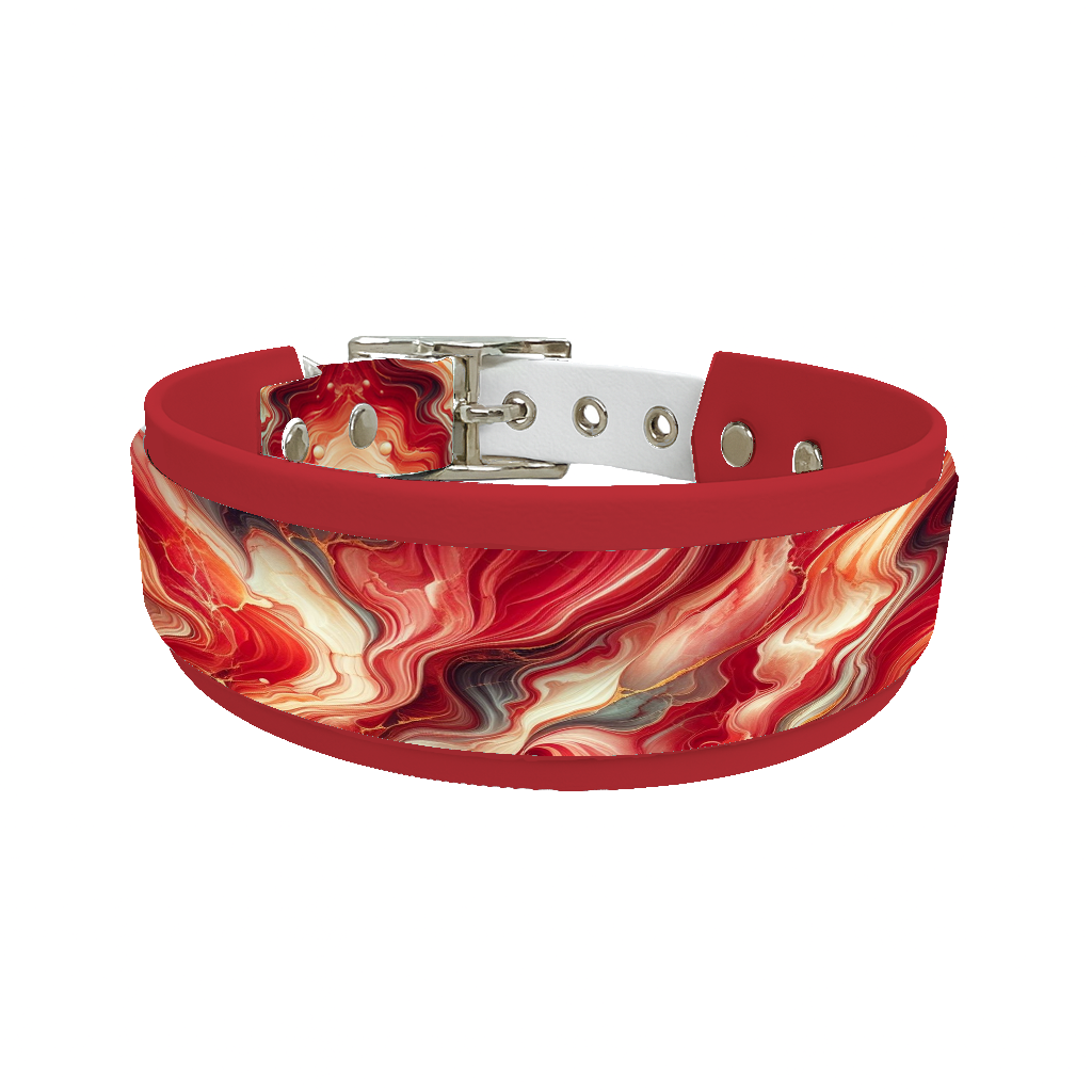 Collier double large pour chien en BioThane® imprimé – Collection abstrait – 38/25 mm