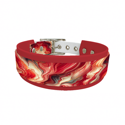 Collier double large pour chien en BioThane® imprimé – Collection abstrait – 38/25 mm