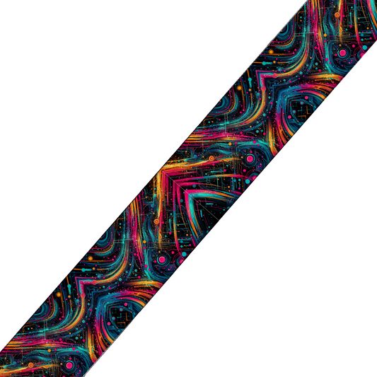 BioThane® imprimé – Motif Abstrait "Ondes Électro" Multicolore