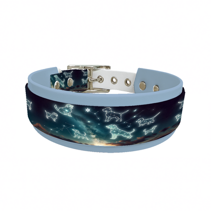 Collier double large pour chien en BioThane® imprimé – Collection galaxie – 38/25 mm