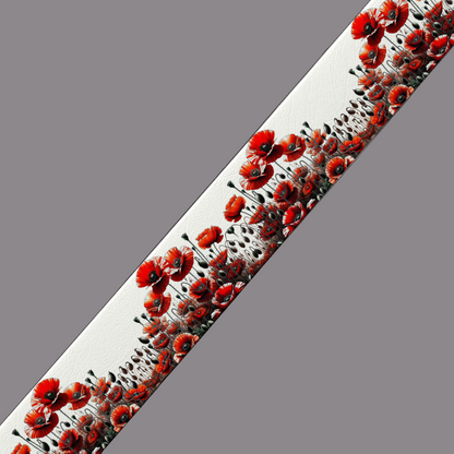 BioThane® imprimé - Coquelicots rouges sur fond clair