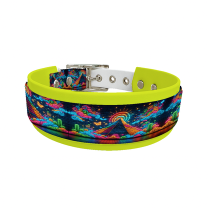 Collier double large pour chien en BioThane® imprimé – Collection Tribal – 25/19 mm