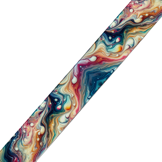 Sangle en BioThane® Imprimée – Motif Marbré Multicolore