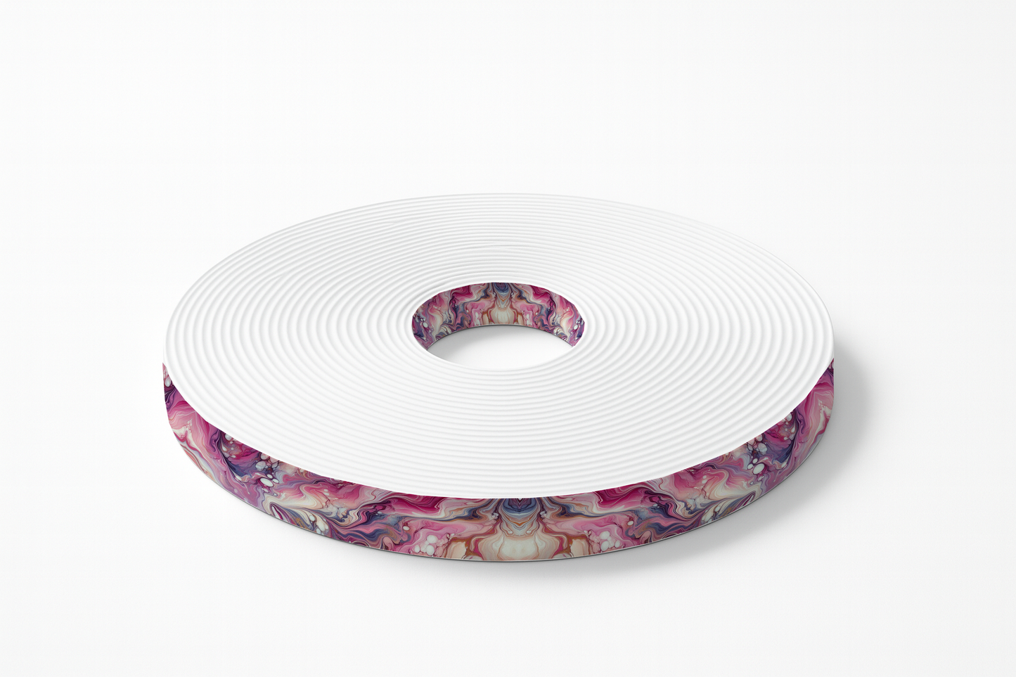 Sangle en BioThane® imprimée – Motif marbré rose