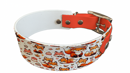 Collier bicolore large pour chien en BioThane® imprimé – Collection animaux pop/kawaii – 38/25 mm
