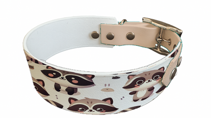 Collier bicolore large pour chien en BioThane® imprimé – Collection animaux pop/kawaii – 38/25 mm