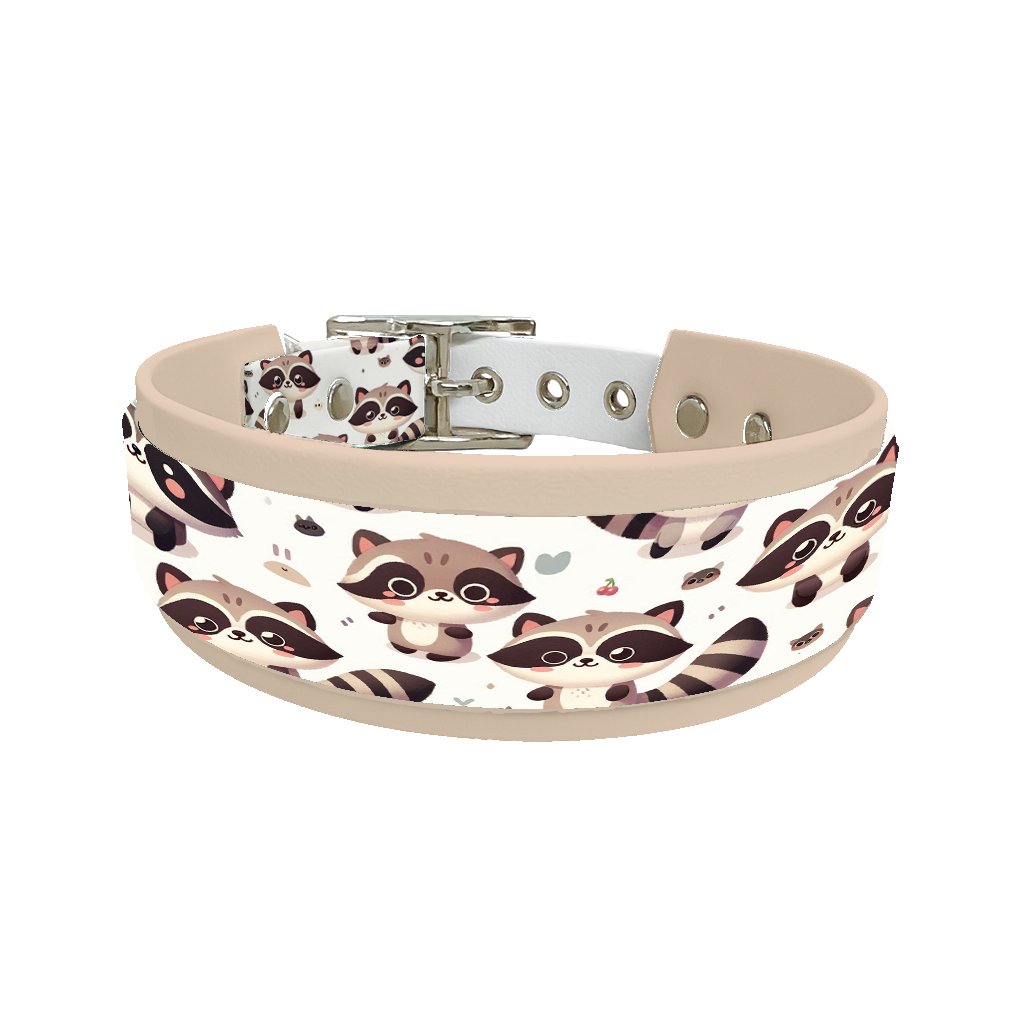 Collier double large pour chien en BioThane® imprimé – Collection animaux pop/kawaii – 38/25 mm