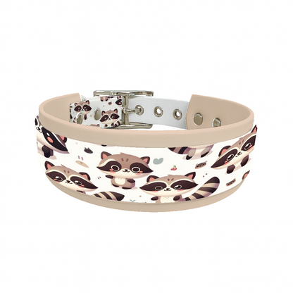 Collier double large pour chien en BioThane® imprimé – Collection animaux pop/kawaii – 38/25 mm