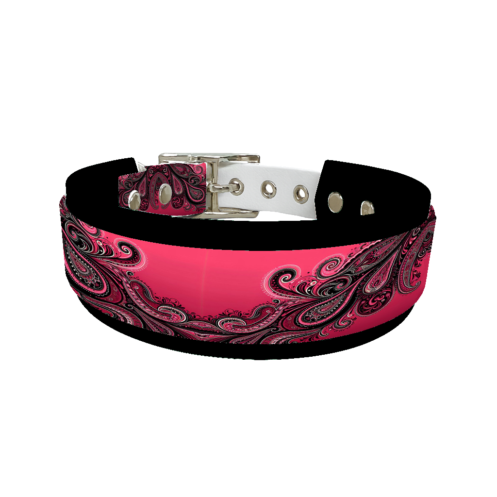 Collier double large pour chien en BioThane® imprimé – Collection abstrait – 38/25 mm