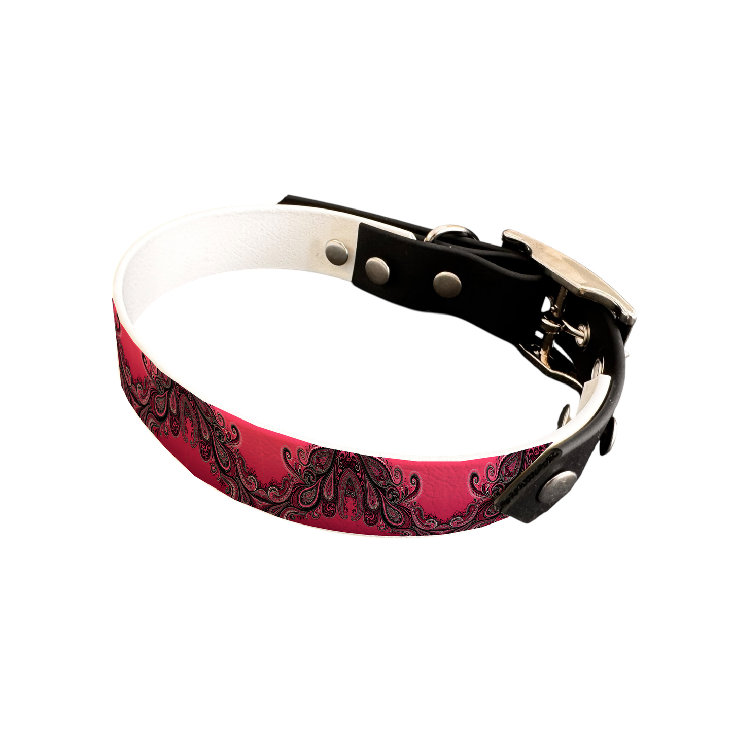 Collier bicolore large pour chien en BioThane® imprimé – Collection abstrait – 19 mm