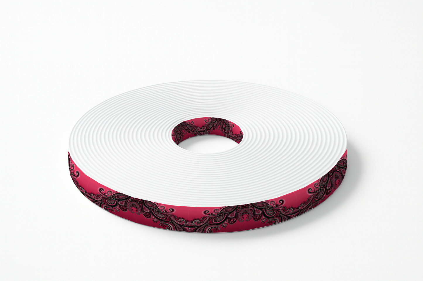 BioThane® imprimé – Motif baroque arabesque rose