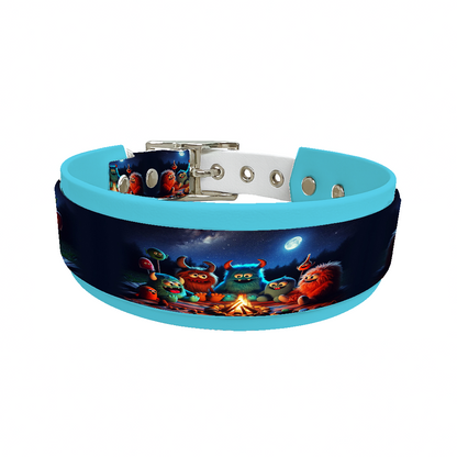 Collier double large pour chien en BioThane® imprimé – Collection monstres et créatures imaginaires– 38/25 mm