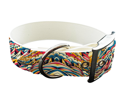 Collier large pour chien en BioThane® imprimé – Collection abstrait – 38mm