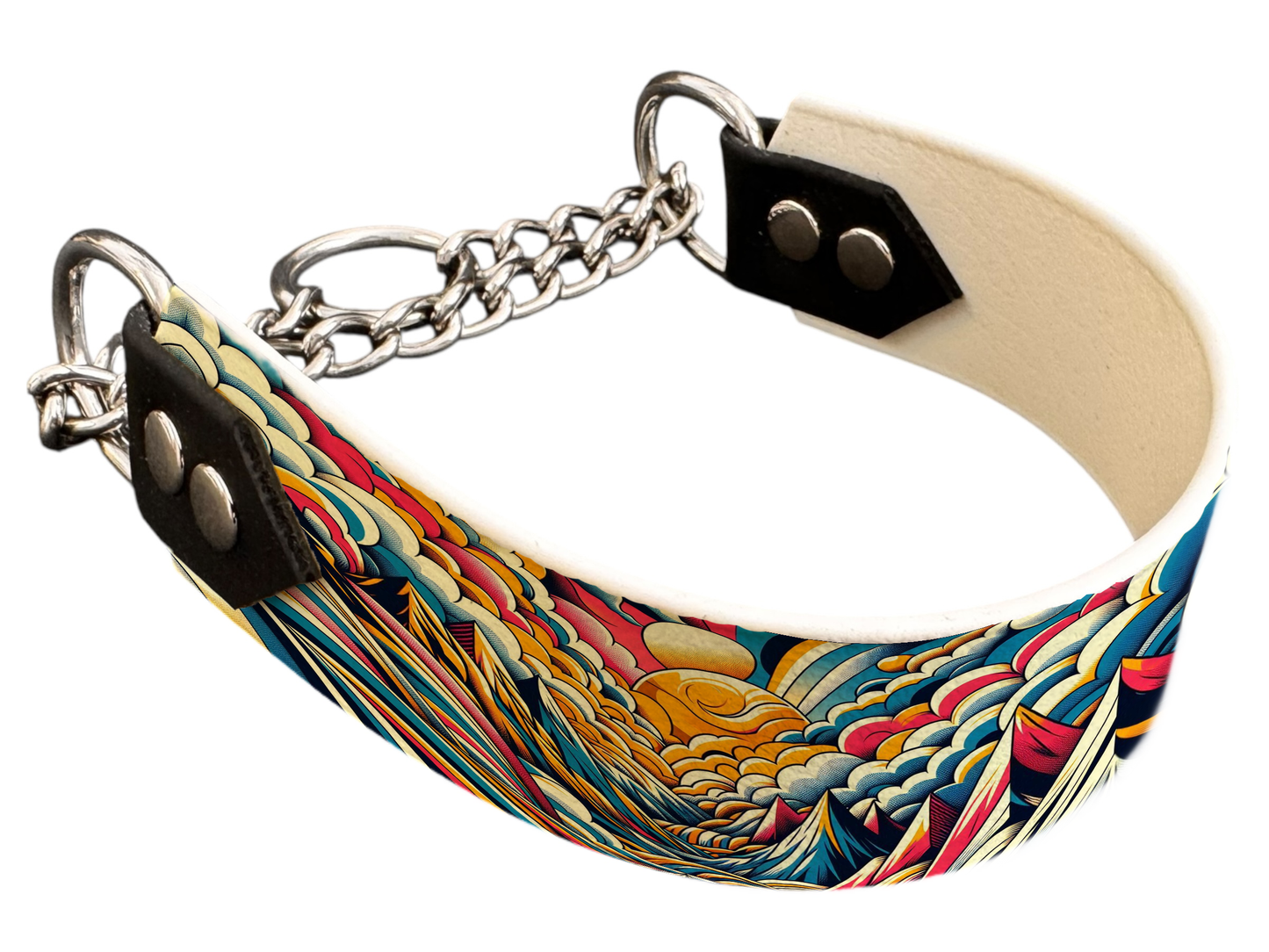 Martingale pour chien en BioThane® imprimé – Collection abstrait – 38mm