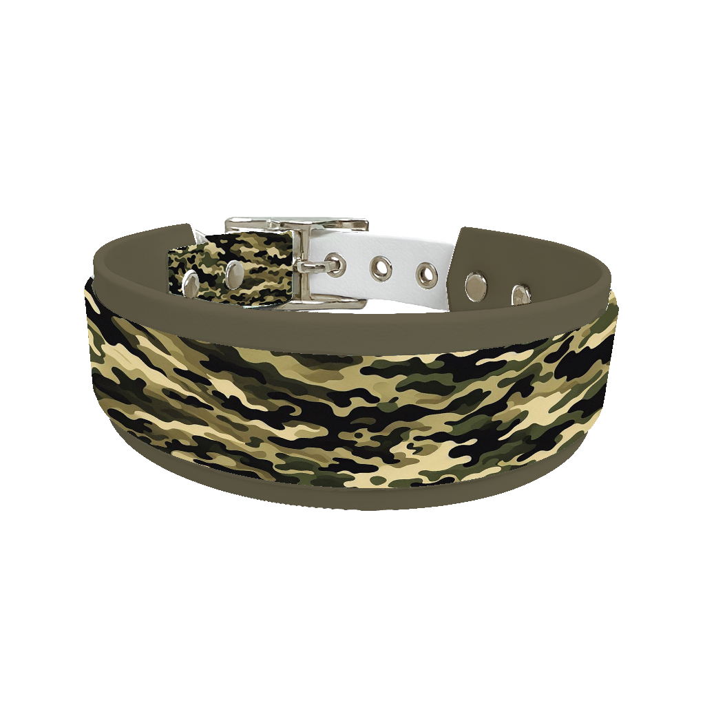 Collier double large pour chien en BioThane® imprimé – Collection camouflage– 38/25 mm