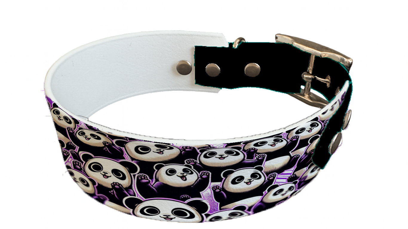 Collier bicolore large pour chien en BioThane® imprimé – Collection animaux pop/kawaii – 38/25 mm