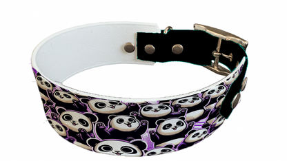 Collier bicolore large pour chien en BioThane® imprimé – Collection animaux pop/kawaii – 38/25 mm