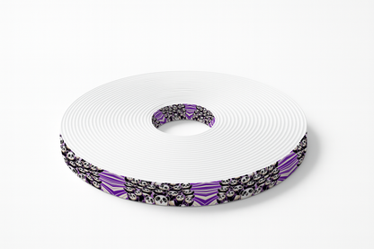 Motif BioThane® imprimé – Pandas Fun sur fond violet (19 mm / 25 mm / 38 mm)
