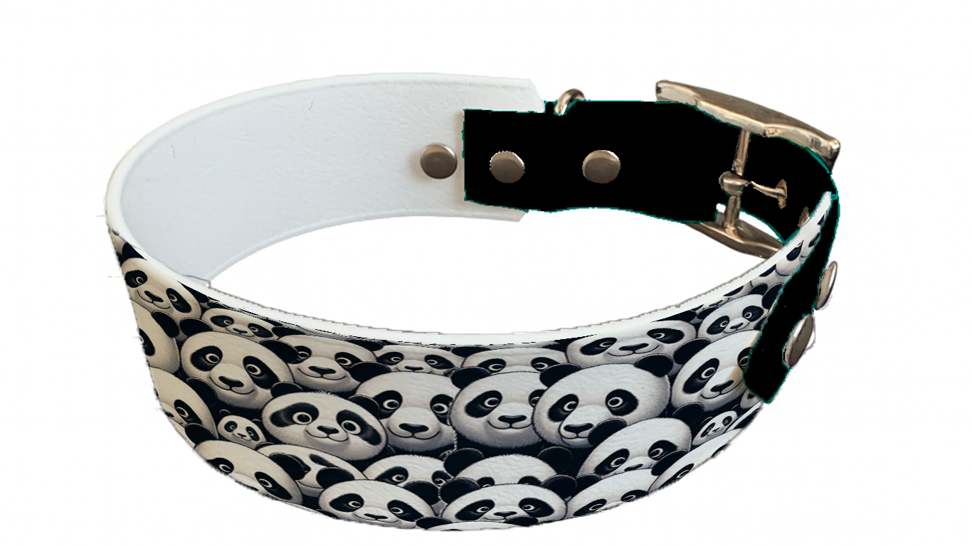 Collier bicolore large pour chien en BioThane® imprimé – Collection animaux pop/kawaii – 38/25 mm