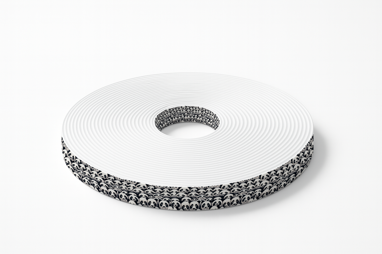 BioThane imprimé – Motif Têtes de Panda Noir et Blanc