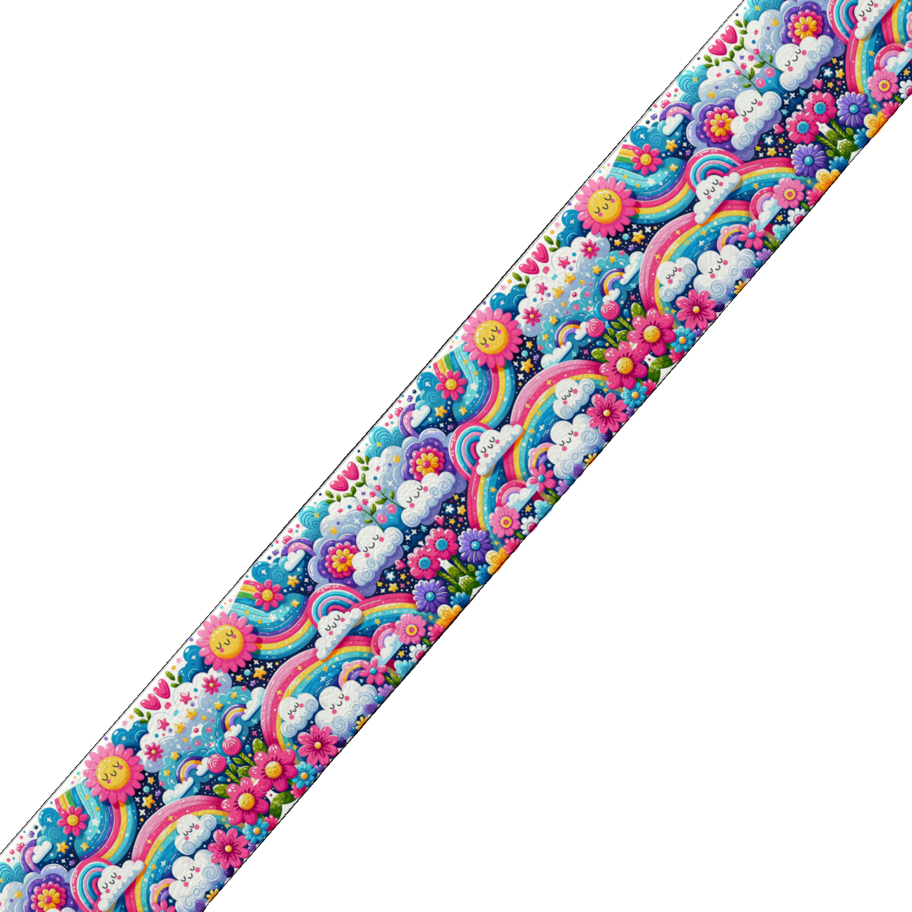 Collier large pour chien en BioThane® imprimé – Collection nuages– 19mm