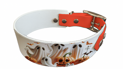 Collier bicolore large pour chien en BioThane® imprimé – Collection Halloween– 38/25 mm