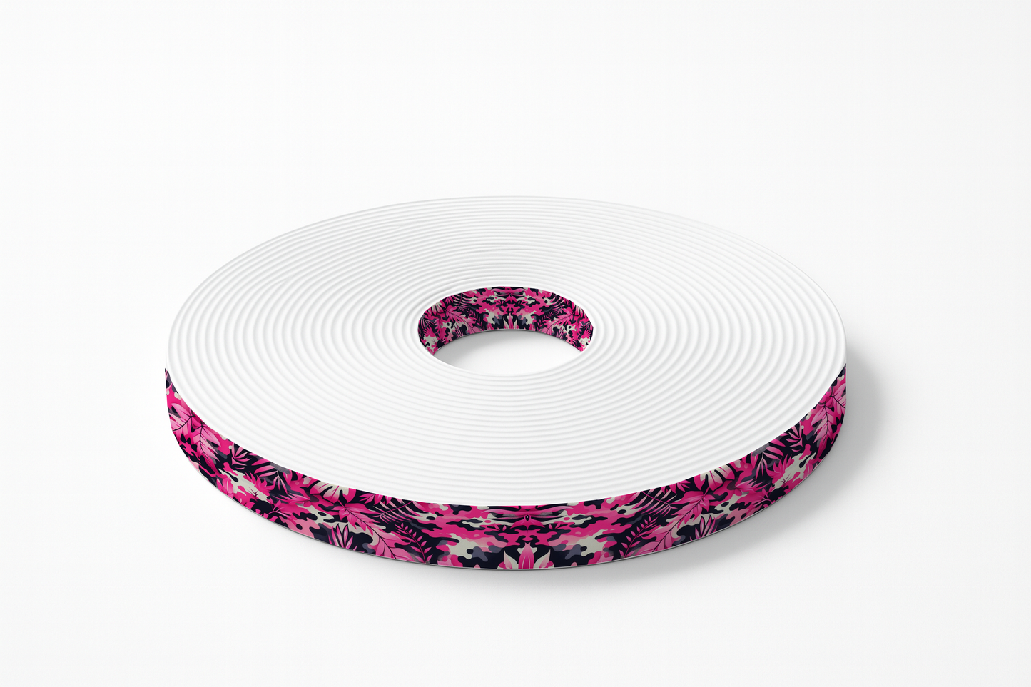 Sangle BioThane® imprimée – Motif Camouflage Tropical Rose