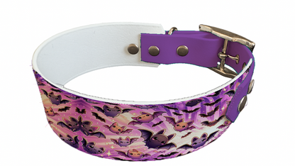 Collier bicolore large pour chien en BioThane® imprimé – Collection Halloween– 38/25 mm
