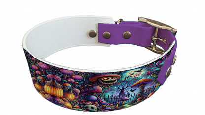 Collier bicolore large pour chien en BioThane® imprimé – Collection Halloween– 38/25 mm