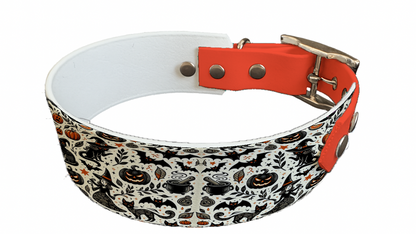 Collier bicolore large pour chien en BioThane® imprimé – Collection Halloween– 38/25 mm