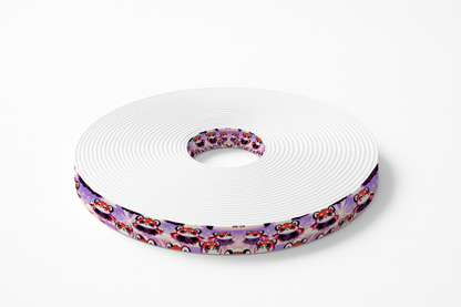 BioThane® imprimé – Panda Roux Kawaii sur Nuages (19mm, 25mm ou 38mm)