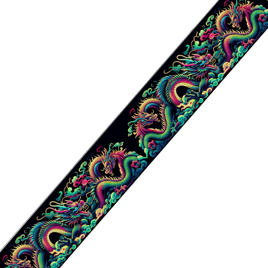 BioThane® imprimé – Dragons Asiatiques multicolores