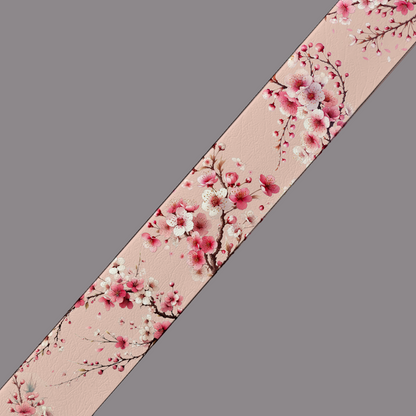 BioThane® imprimé – Fleurs de cerisier sur fond rose poudré