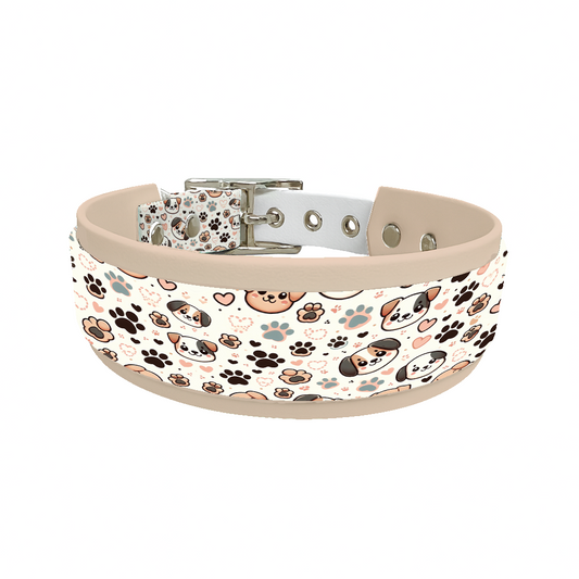 Collier double large pour chien en BioThane® imprimé – Collection chiens– 38/25 mm