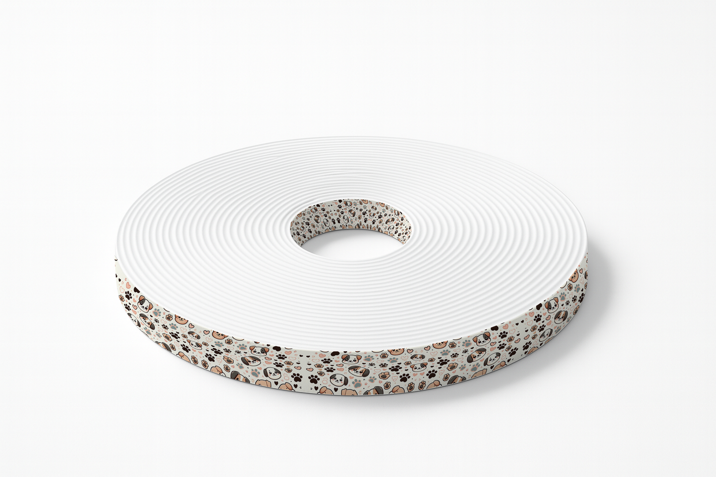 Sangle BioThane® imprimée – Motif Chiens & Empreintes