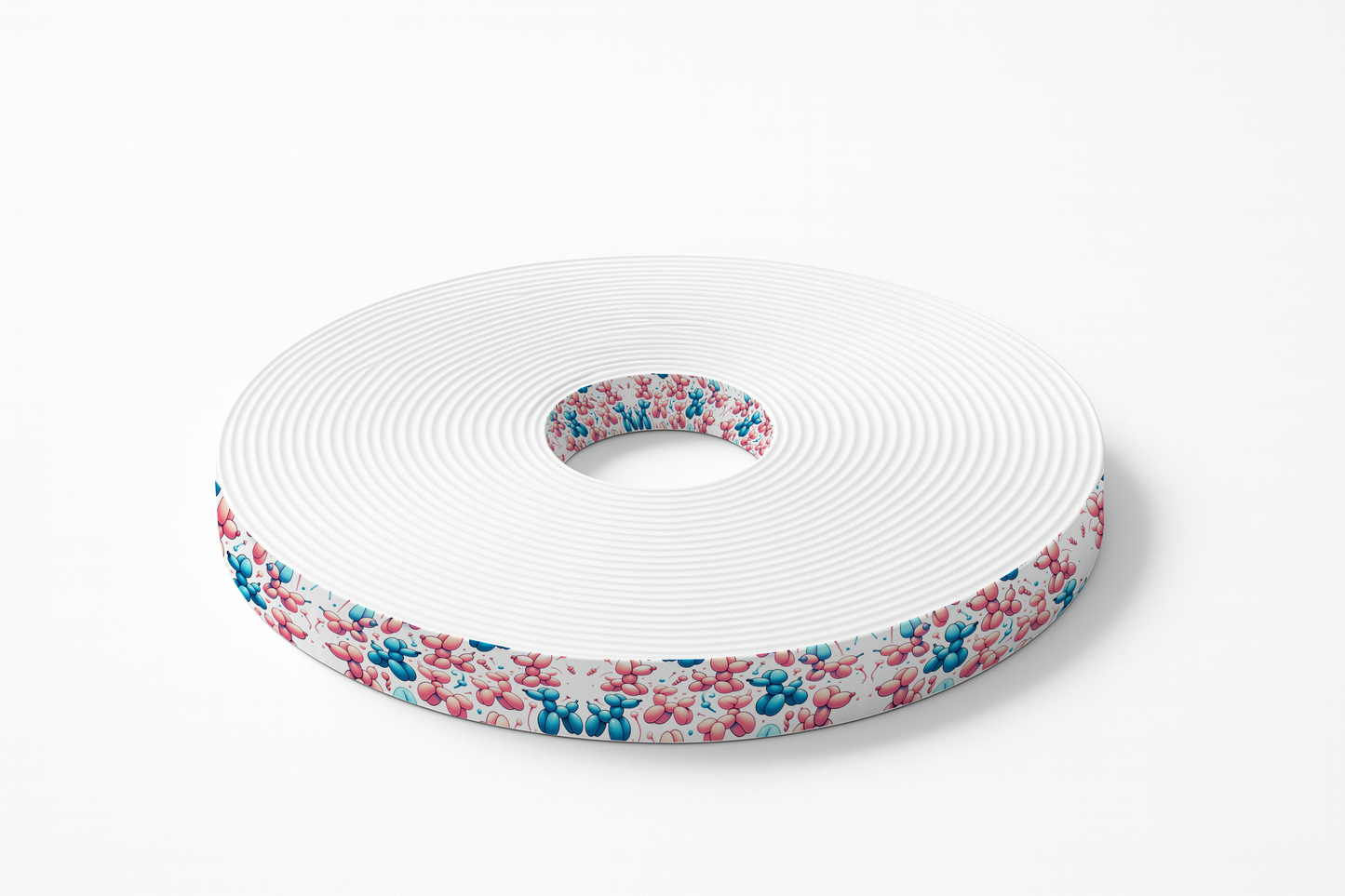 Motif BioThane® imprimé – Chiens Ballons Roses & Bleus