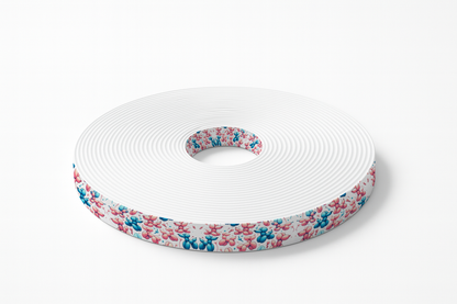 Motif BioThane® imprimé – Chiens Ballons Roses & Bleus