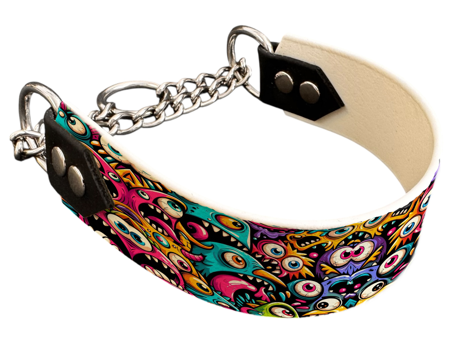 martingale pour chien en BioThane® imprimé – Collection monstres et créatures imaginaires– 38mm