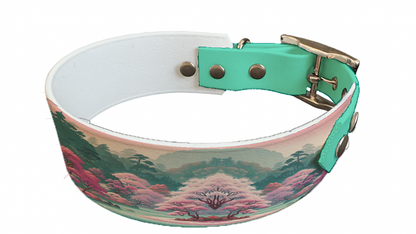 Collier bicolore large pour chien en BioThane® imprimé – Collection paysage– 38/25 mm